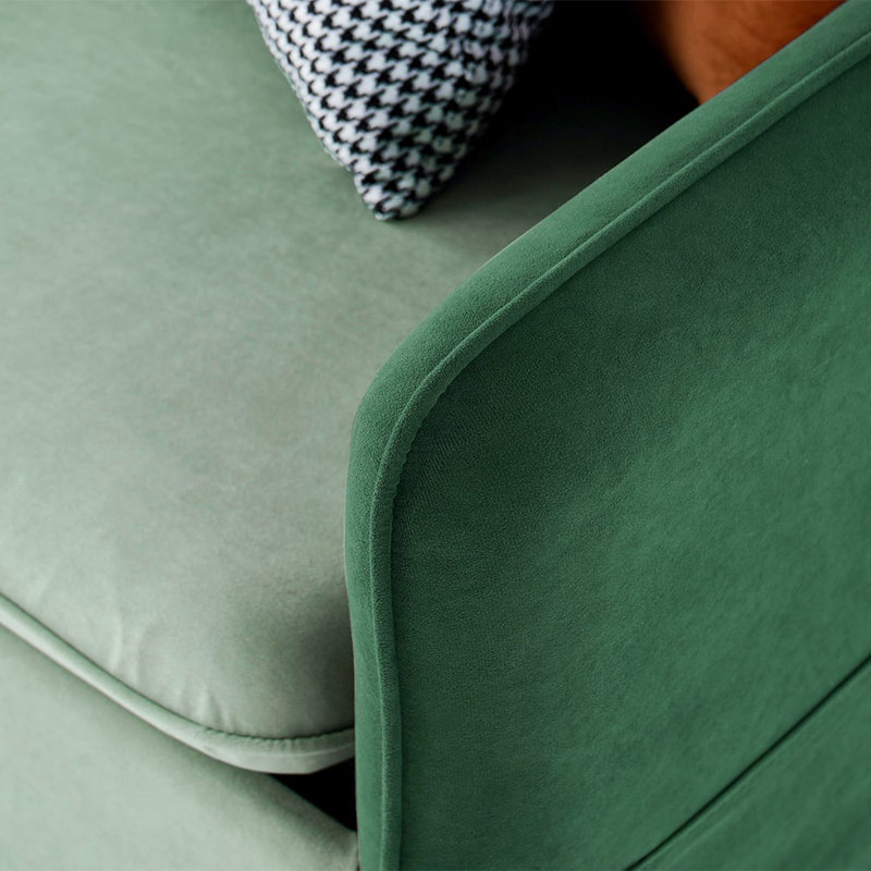 Velvet Convertible Sleeper Sofa Couch with Storage, Green, 32.1" H x 53.5" W x 33.5" D, 2