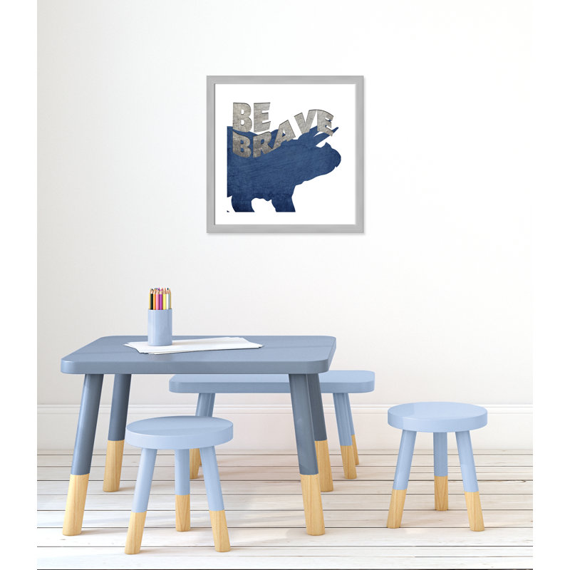 «Be Fierce be Brave», art encadré, H 24,5 po x l 24,5 po x P 0,6 po, Cadre argenté