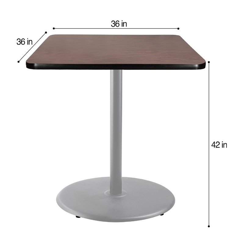 Table basse Bennet, H 42 po x L 36 po x l 36 po, Gris, Acajou