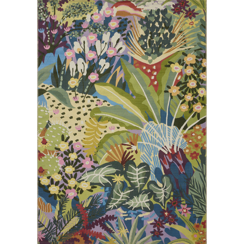 Tapis d'intérieur / extérieur multicolore Loloi, Tapis de couloir 2 pi 5 po x 11 pi 2 po