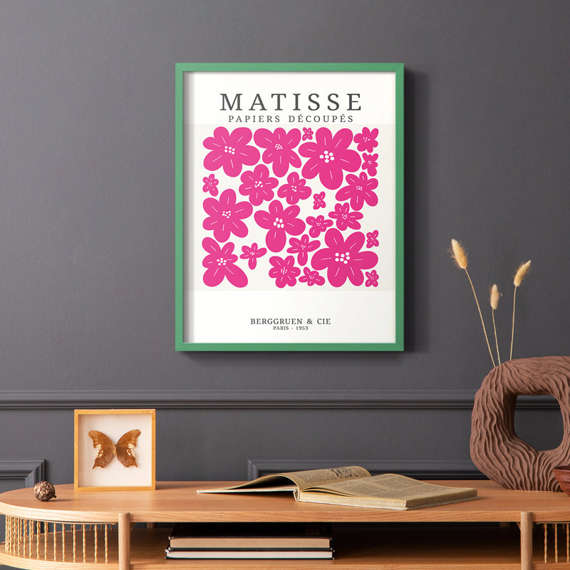Matisse CDxx, reproduction encadrée - bois massif, Cadre simple vert, H 10 po x l 8 po