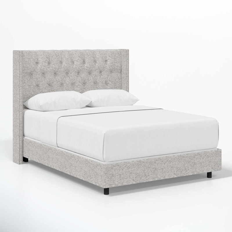Lit tapissier standard Breckin, Très grand californien, Tweed Sustain® brume Milsap