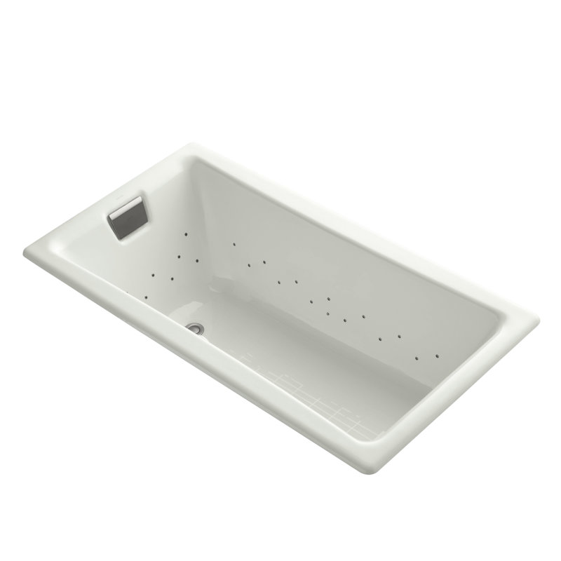 Tea-for-Two 60" x 32" Undermount Air Bathtub, Dune, Nickel brossé