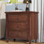 Armoire de chevet brune 3, structure stable et barre coulissante, table de chevet décorative de chambre à coucher avec poignées en fer de cadre, besoins de rangement