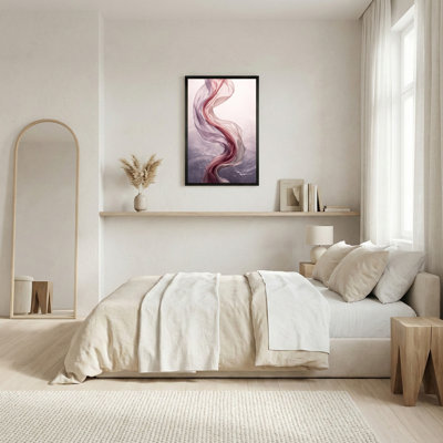 Art mural sur toile rose et mauve