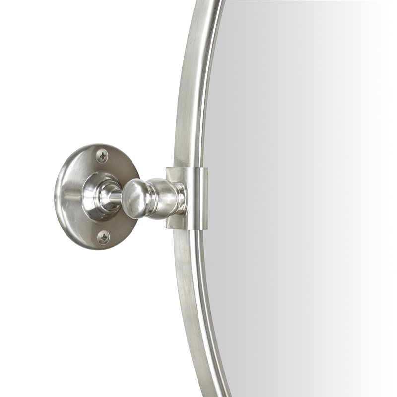 Miroir de salle de bain mural Luecinda, Nickel brossé, 24 po x 19 po