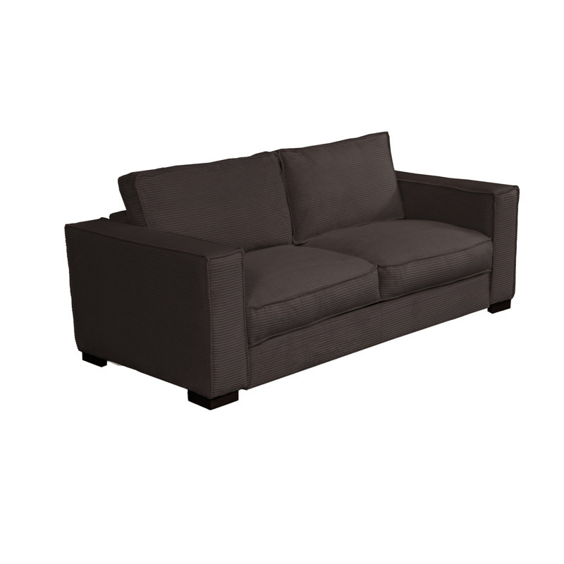 Maximina Sofa Bed with Mattress in Cord Fabric, Espresso