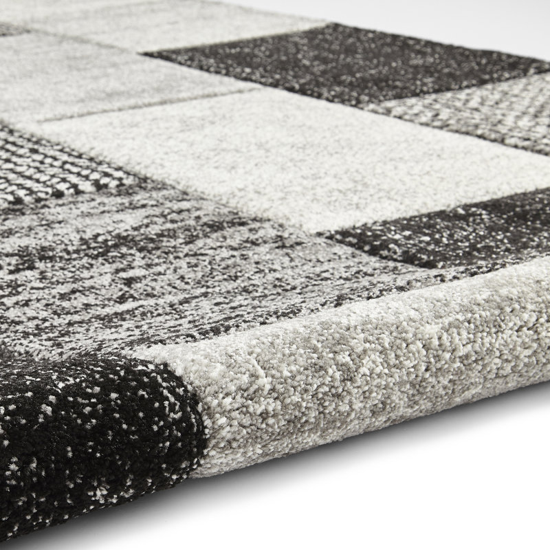 Langley area rug Machine Woven Rectangle Grey/Black, Rectangle 160 x 230cm