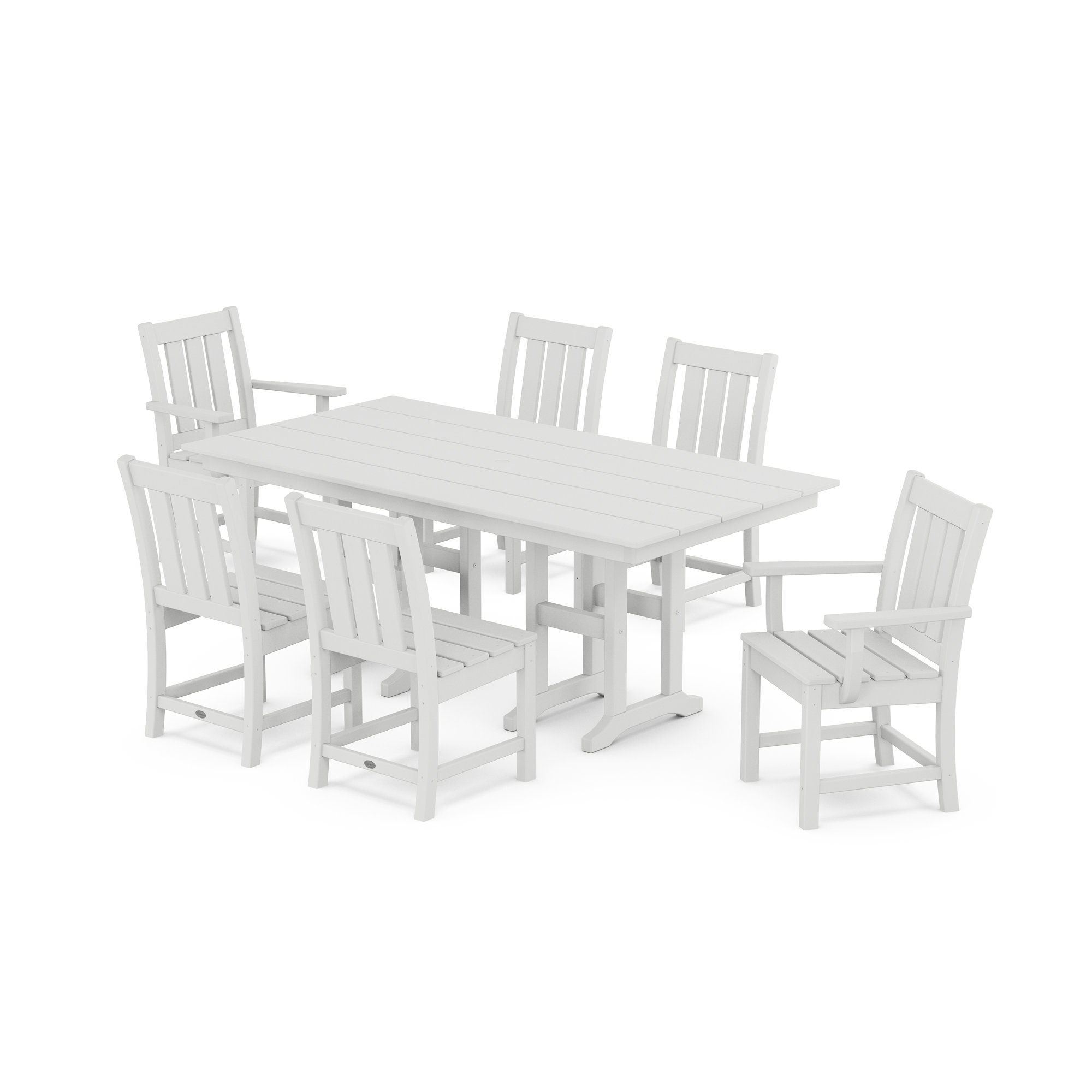 Oxford 7-Piece Farmhouse Dining Set, White