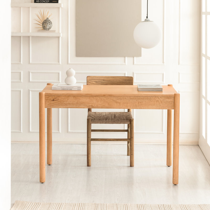 Bureau d'écriture avec tiroir de rangement Jacksonburg, Blond naturel