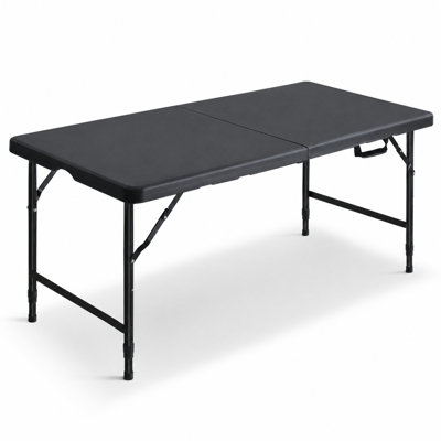 Multi-functional 4ft Folding Portable Table for Picnics, Parties, Games, Indoor and Outdoor Use, Adjustable Height, Easy Storage, Stable Lock Design, Suitable for Camping, Barbecues, Family Gatherings, Craft Work