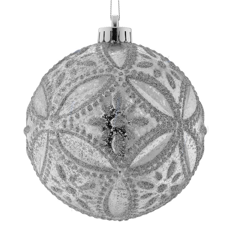 Ornement en plastique incassable 130Mm, Argent argent