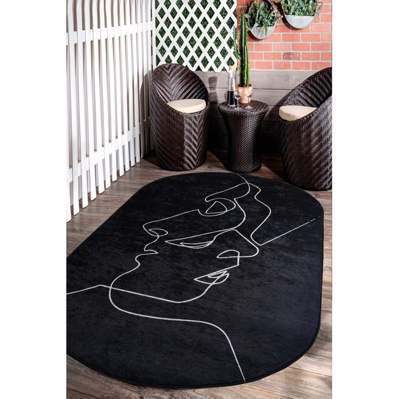 Himanshee Performance Washable Abstract Indoor / Outdoor Rug, Runner 5'3" x 16'5"