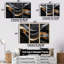 Captivating Gold and Black Marble III - Abstract Modern Waves, ensemble d'art mural-107212551-107212559