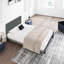 Lit plateforme tapissier simple gris foncé, tête de lit moderne en lin, aucun sommier nécessaire, support à lattes en bois, assemblage sans effort, structure de lit avec poids maximal de 300 lb et tissu-738985466-738985465