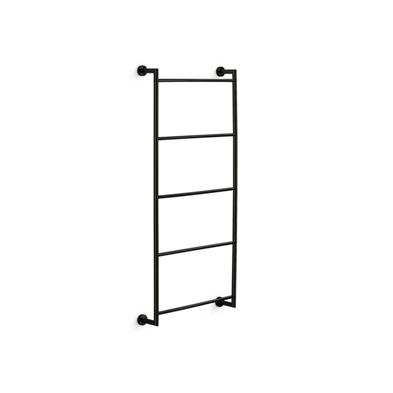 Porte-serviettes mural Baketo, Noir mat