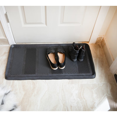 Tapis de rangement intérieur / extérieur en caoutchouc noir antidérapant et facile à nettoyer RDM