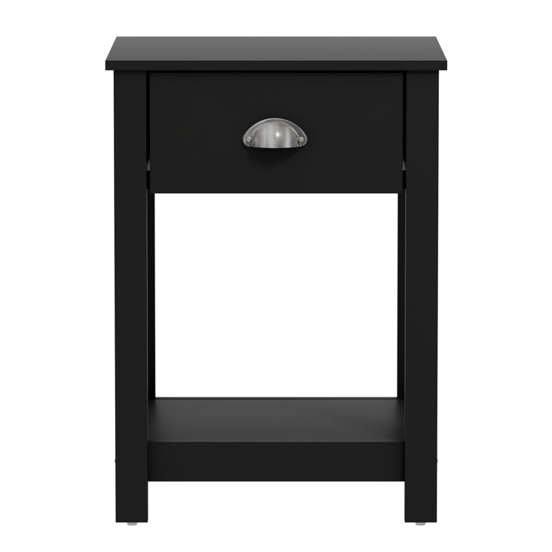 1 Drawer Nightstand, Black