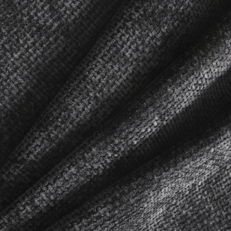 Mobilier d'intérieur en chenille 4 places avec méridienne surdimensionnée, Chenille noir