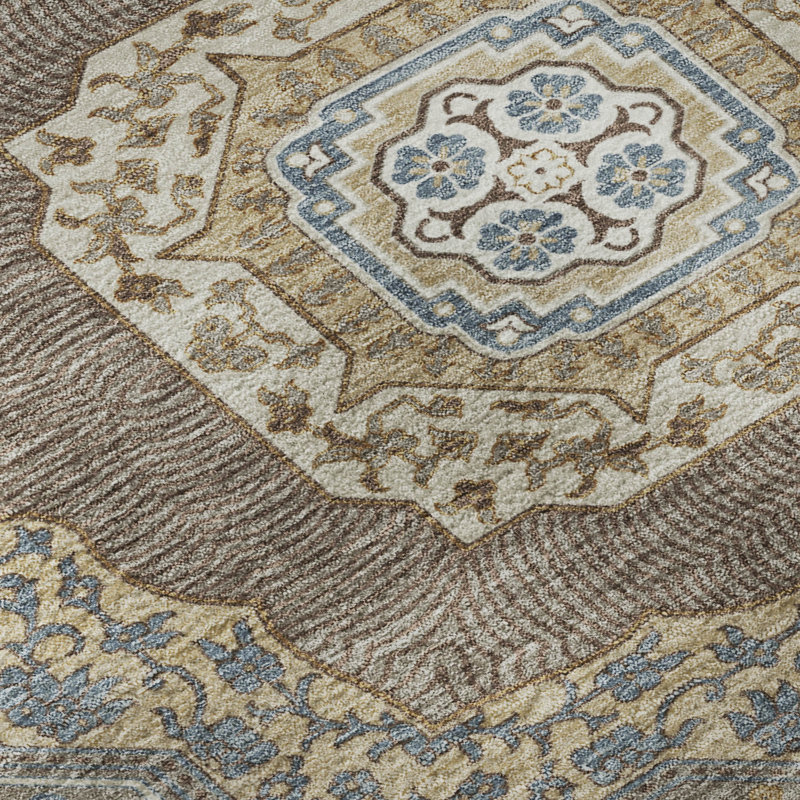 Tapis traditionnel lavable à la machine Premium, Taupe, 3 pi x 5 pi