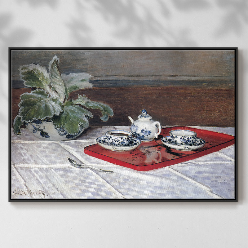 The Tea Service, 1872, reproduction d'art sur toile, H 17 po x l 25 po x P 2 po, Noir
