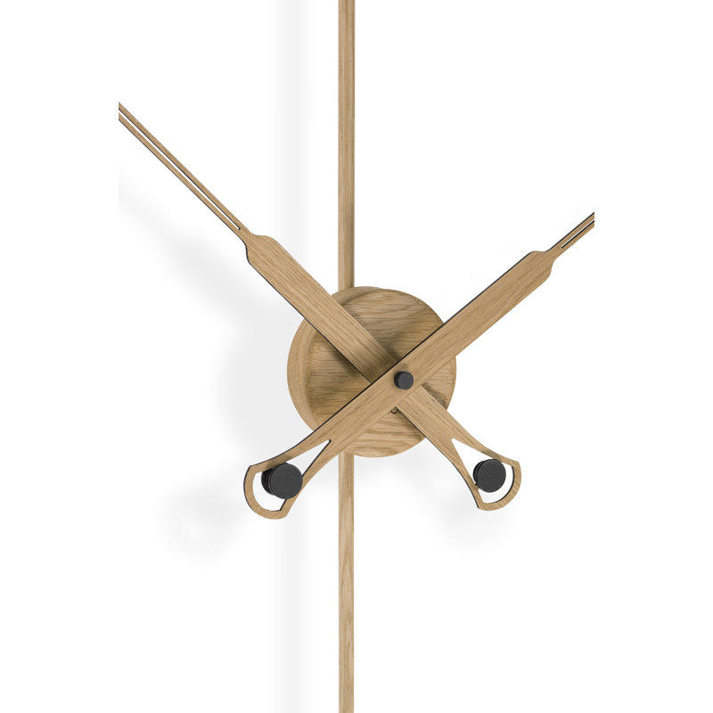Bilbao Skeleton Clock, Black/Oak
