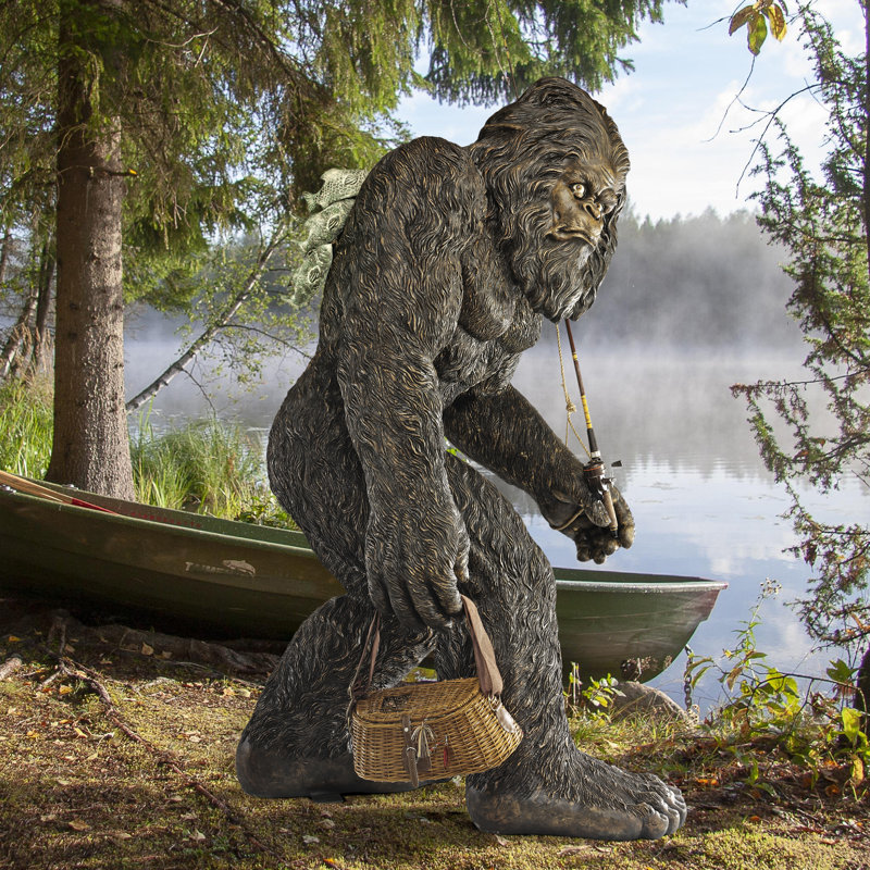 Statue yéti de jardin Bigfoot, Brun, Taille réelle