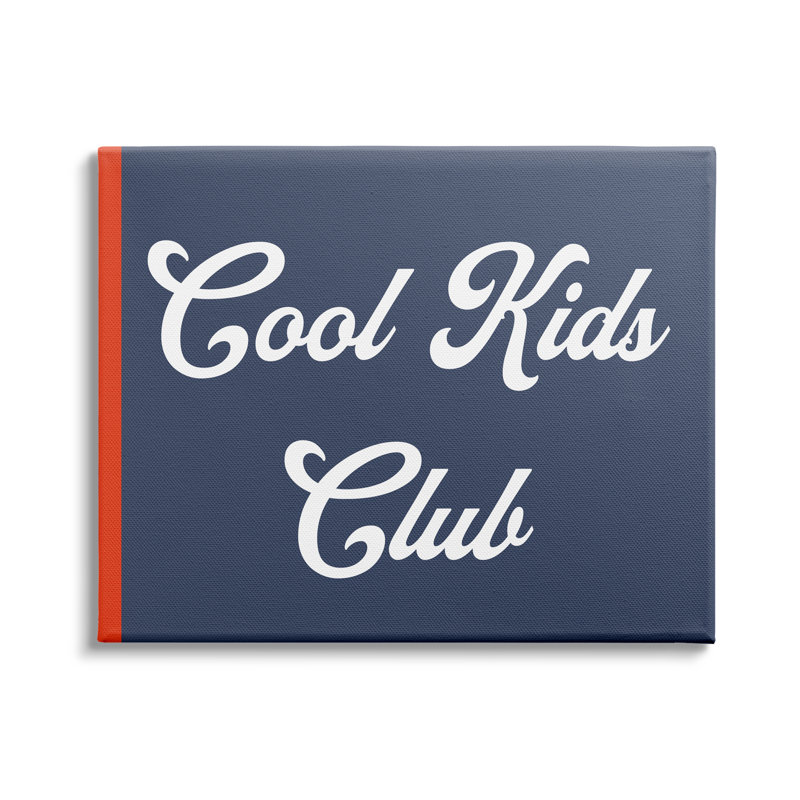 «Cool Kids Club», art audacieux, H 30 po x l 40 po x P 1,5 po, Toile tendue