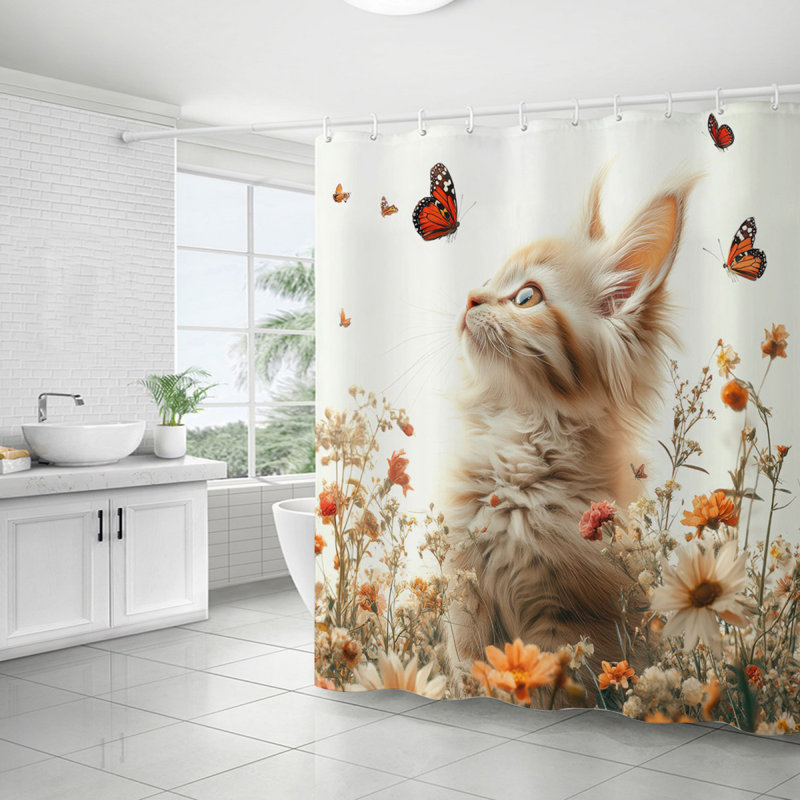 Mignon rideau de douche avec crochets
