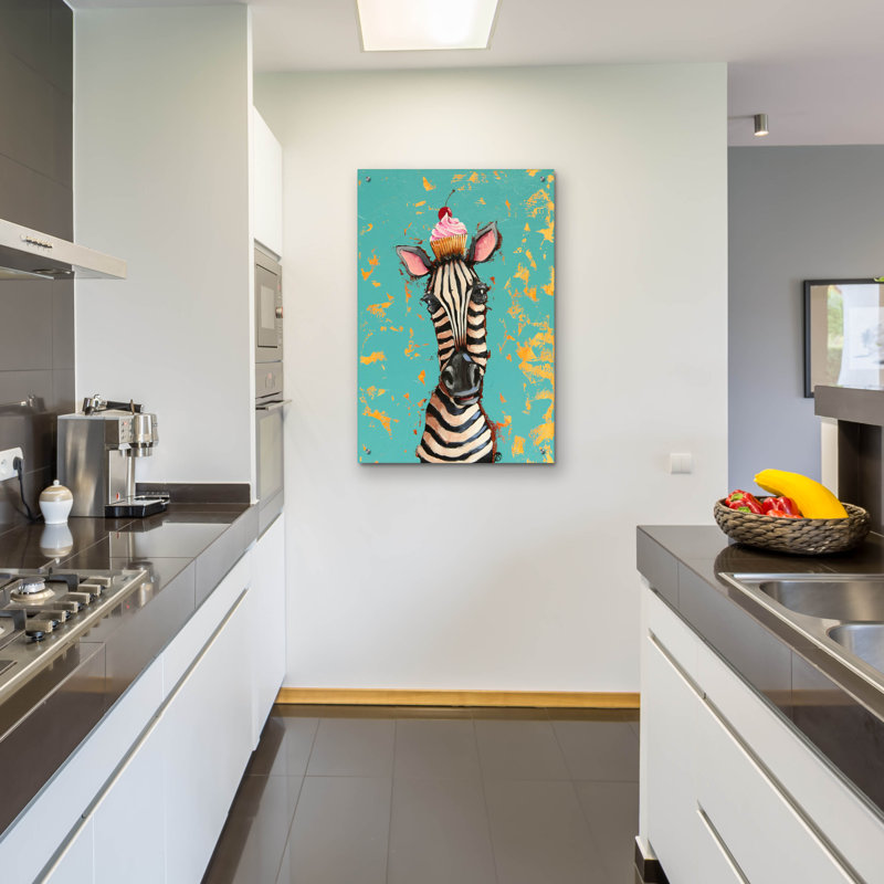 Epic Art «Zebra With Cherry Cupcake» par Lucia Ste «Zebra With Cherry Cupcake» par Lucia Stewart, H 36 po x l 24 po