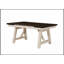 Ensemble de table de salle à manger extensible de style chalet 7 pièces avec finition bicolore gris craie, chaises rembourrées et fabrication en bois massif-1048403409
