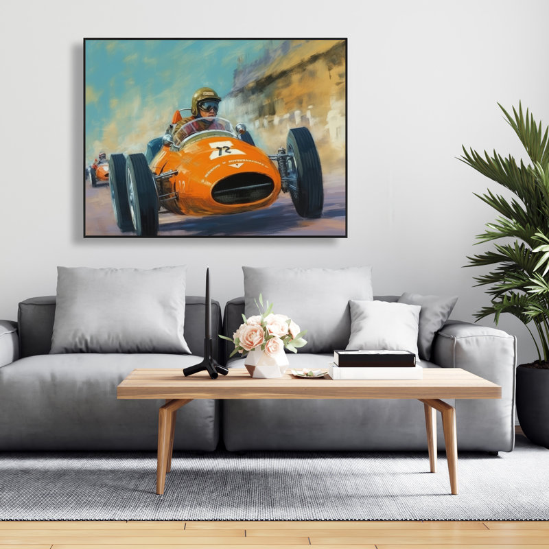 Overtaking - Blue Hobbies Framed Canvas for Home Decor