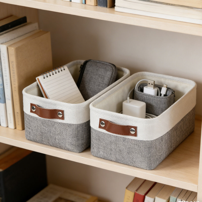 Storage Baskets for Shelves (6-Pack) – Fabric Closet Organizer Bins with PU Leather Handles, Collapsible Metal Frame for Linens, Toys, Towels in Living Room, Bedroom, and Nursery