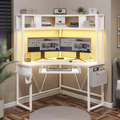 Athelia Corner Metal Base Computer Desk