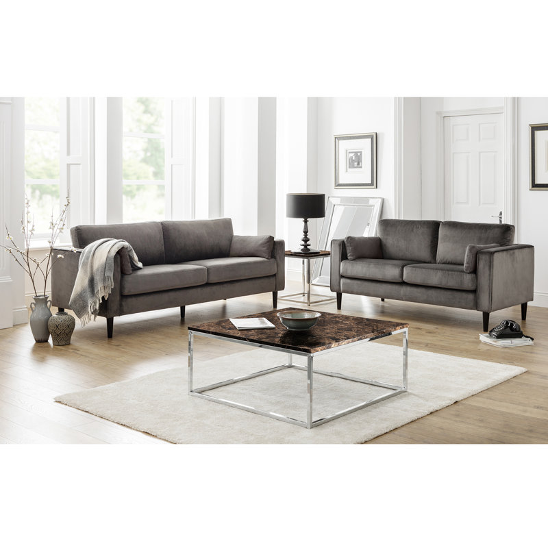 Rumi Frame End Table, White, Chrome