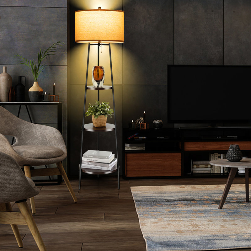 Euron 60'' Black Column Floor Lamp