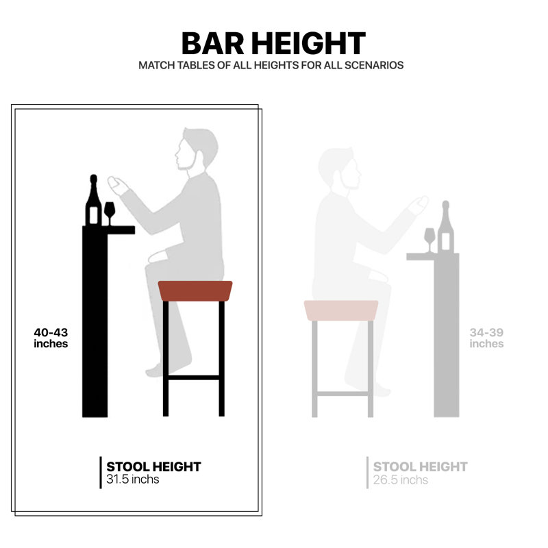 Upholstered Saddle Bar Stools Counter Height Stools Barstools Bar Chairs with Curved Seat & Footrest, Reddish Brown