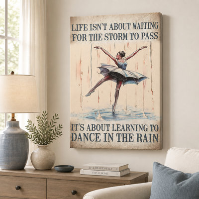"Apprendre à danser sous la pluie", art mural sur toile - Décoration de salon, de chambre à coucher ou de bureau