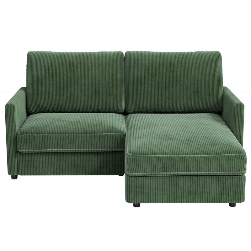 Modern Corduroy 2 Seater Sofa with Ottoman | Wayfair