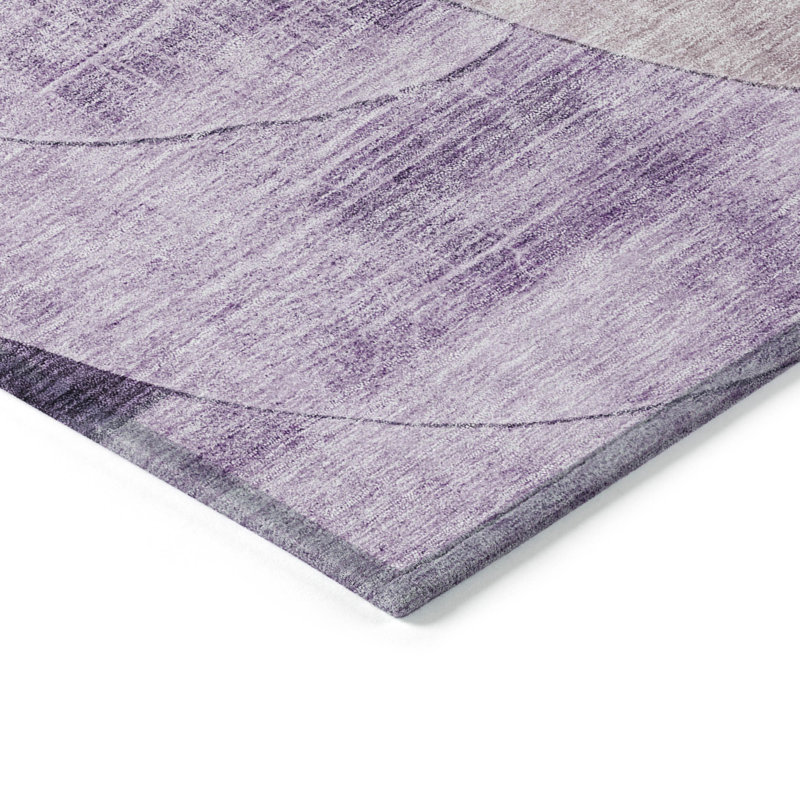 Purple Geometric Circles Washable Indoor/Outdoor Rug 2'6" x 3'10"