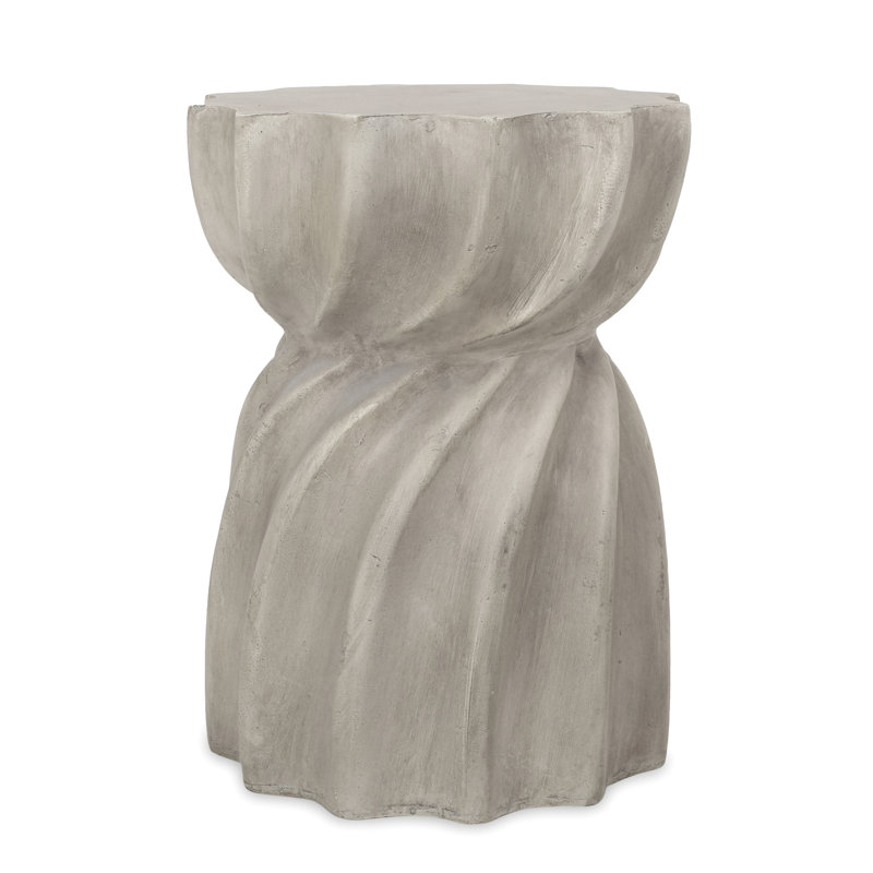 Table d'appoint - Rehaussez la beauté de votre cour. Oxyde de magnésium, gris, 14 po x 14 po x 18,5 po, plateau de table séduisant de 17,17 lb, design contemporain. Produit en béton léger, gris