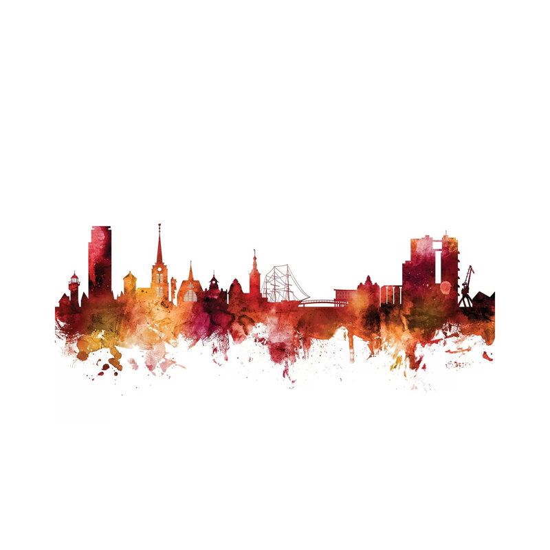 Halmstad, Sweden Skyline by Michael Tompsett - Wrapped Canvas Gallery-Wrapped Canvas Giclée, 20.32 cm H x 30.48 cm W