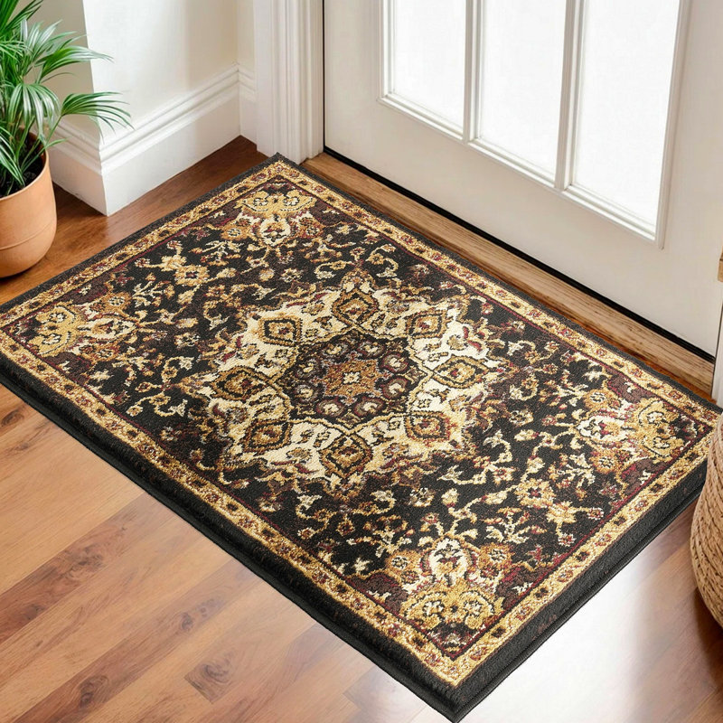 Classic GC_VIN5016 Black 2 Ft. X 3 Ft. Area Rug, Rectangle 2' x 3'