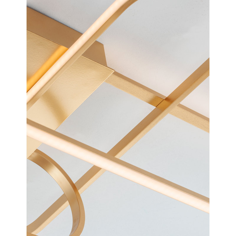 LED Semi Flush Mount, Gold