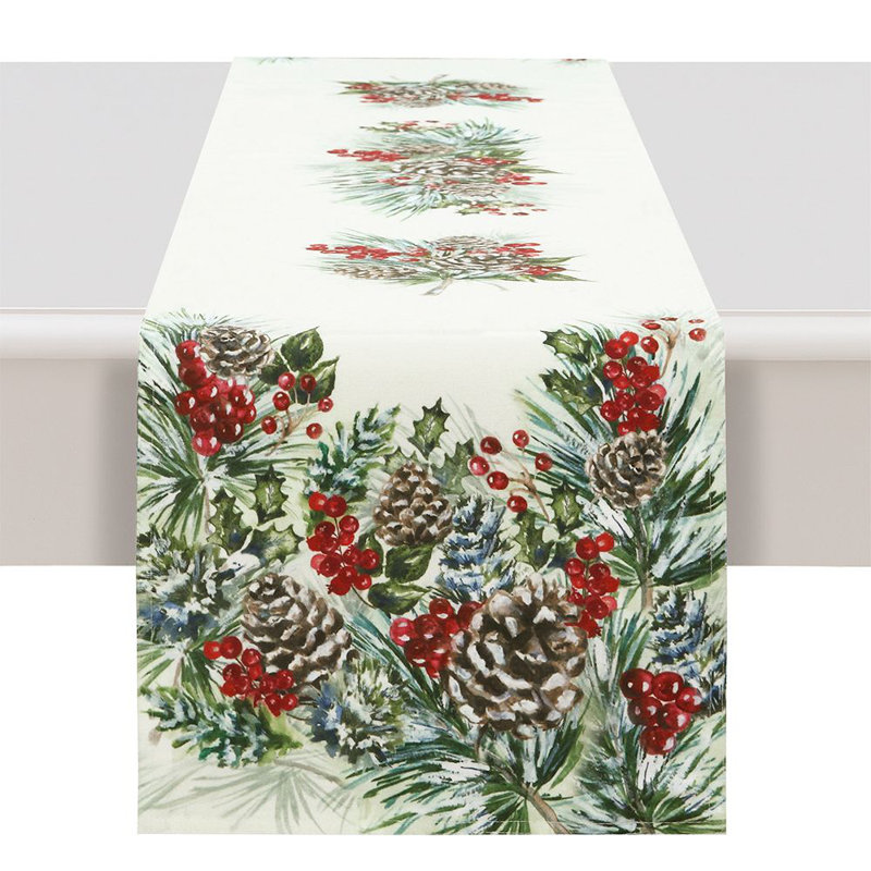 Chemin de table allbritton winter guirlande, L 72 po x l 13 po