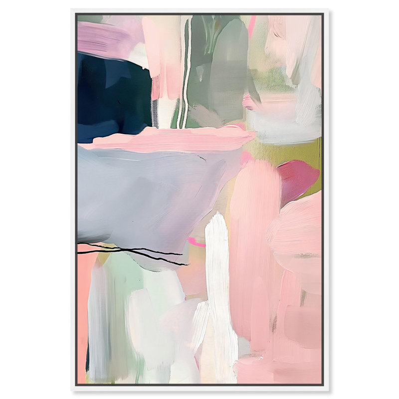 «Lush Pastel Oasis» par Art Remedy, Cadre blanc, H 37 po x l 25 po