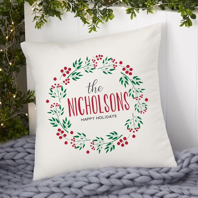Coussin 14 "Christmas Wreath, Oui