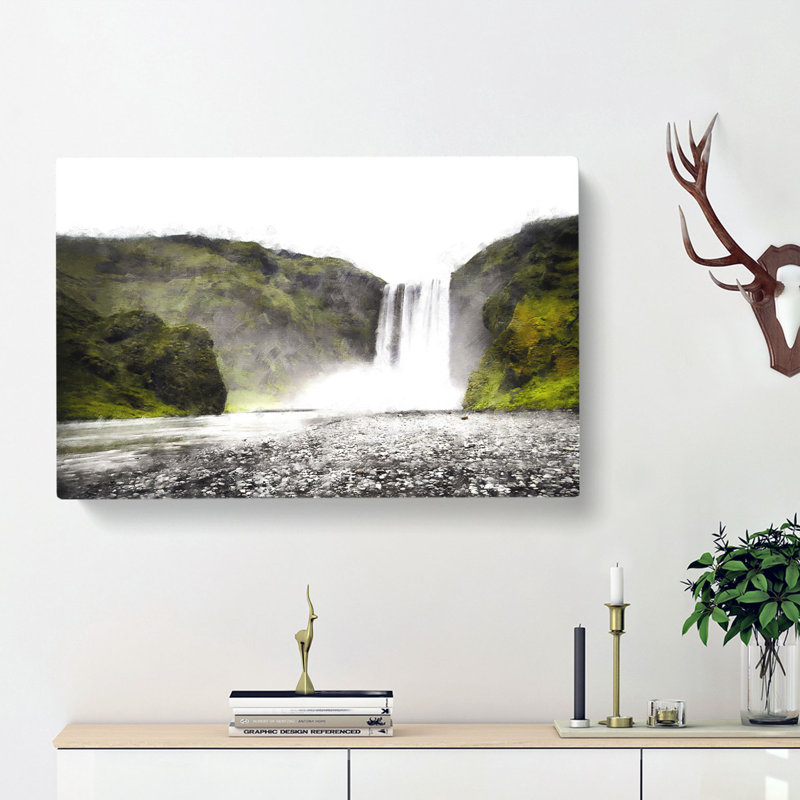 Waterfall in Selfoss Iceland - Wrapped Canvas, 35cm H x 50cm W x 3cm D