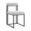 Ensemble de deux chaises d'appoint de salle à manger rembourrées en polyester gris et noir