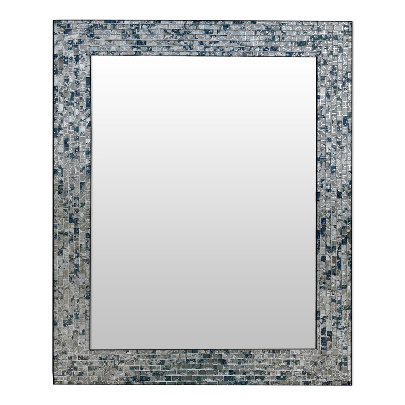 Mosaic Wall Rustic Accent Mirror, Blue